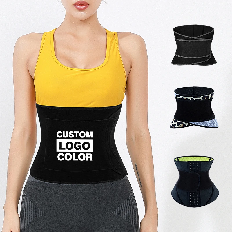

Free Sample Amazon Hot Selling Adjustable 2 Layer Neoprene Sport Sweat Fat Cellulite Bands Waist Trainer Trimmers Belt, Black,customized color