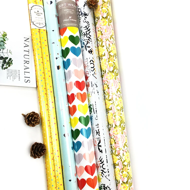 
manufacture Gold Foil Wrapping Gift Paper Custom Printed Rolling Papers For retail 