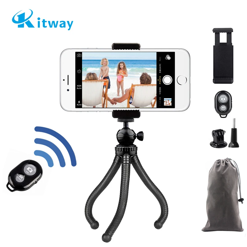 Phone Flexible Tripod with Wireless Remote Shutter Compatible with Mini Tripod Stand Holder for Camera GoPro/Mobile Cell Phone