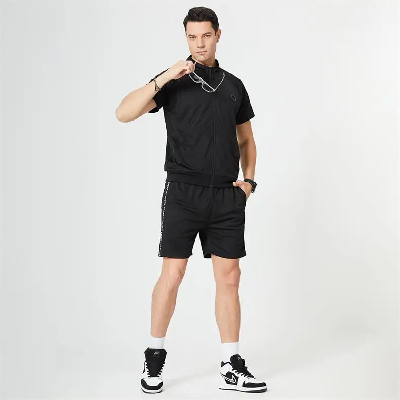 

Wholesale Blank Print Logo mens jogging tracksuit Hemp Cotton two piece short sets men, Customized color