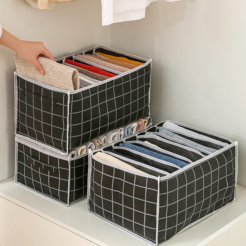 

Upgraded Jeans Storage Box Drawer Organizer Foldable Wardrobe Jeans T-shirt Clothes Organizer Storage Box