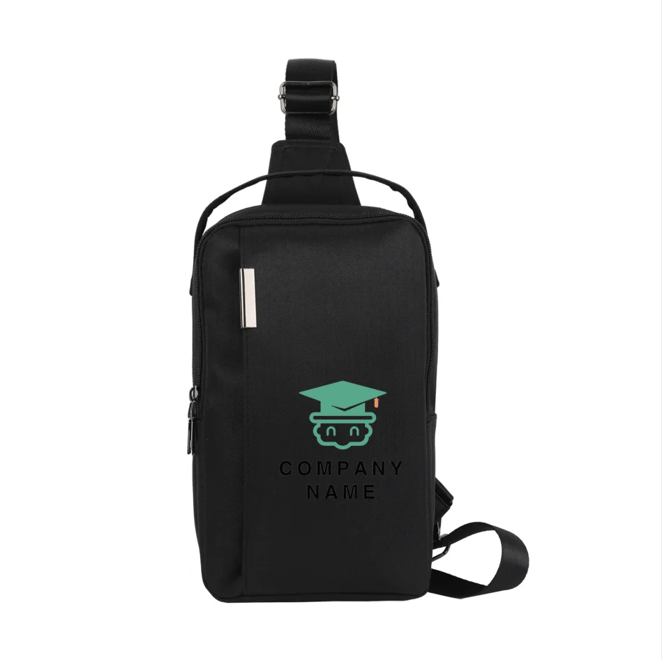 

Custom logo canvas fashion mini chest crossbody sport men sling bag, Grey,black