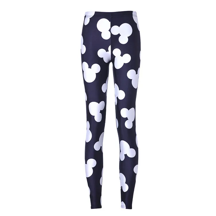 

WIIPU Digital printing Mickey leggings cartoon pattern tight fashion leggings sports fitness belly pants