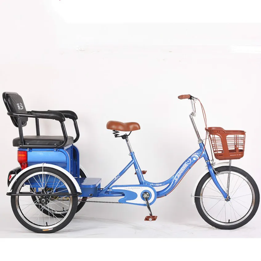 

Pedal-powered tricycle for the elderly portable three-wheeled bicycles for leisure, Red, beige, orange, blue, black