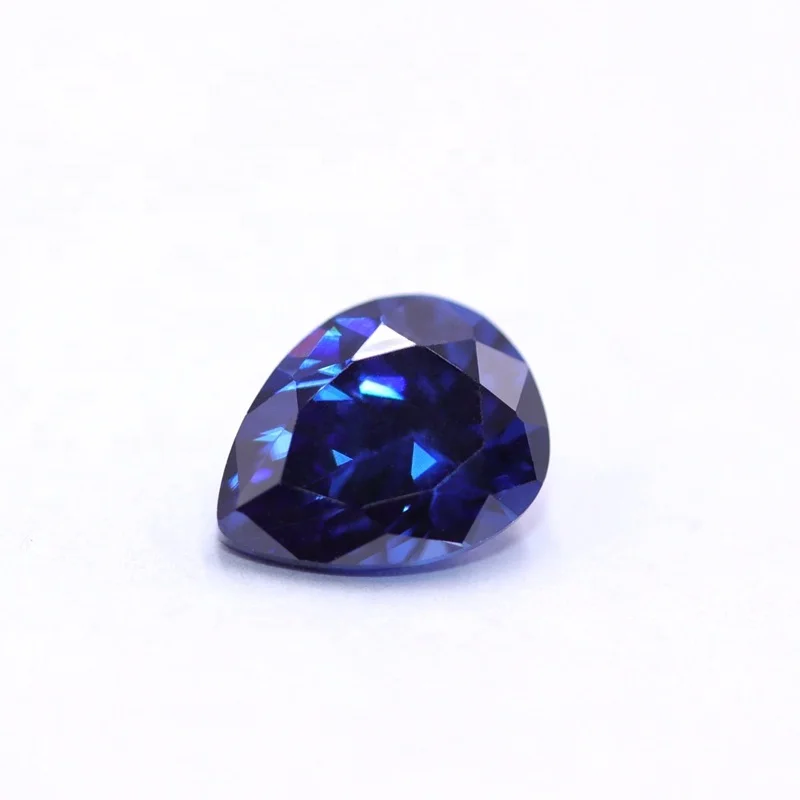 

Guangxi gems Artificial cz stone tanzanite color cubic zirconia pear shape loose gemstone zircon gems