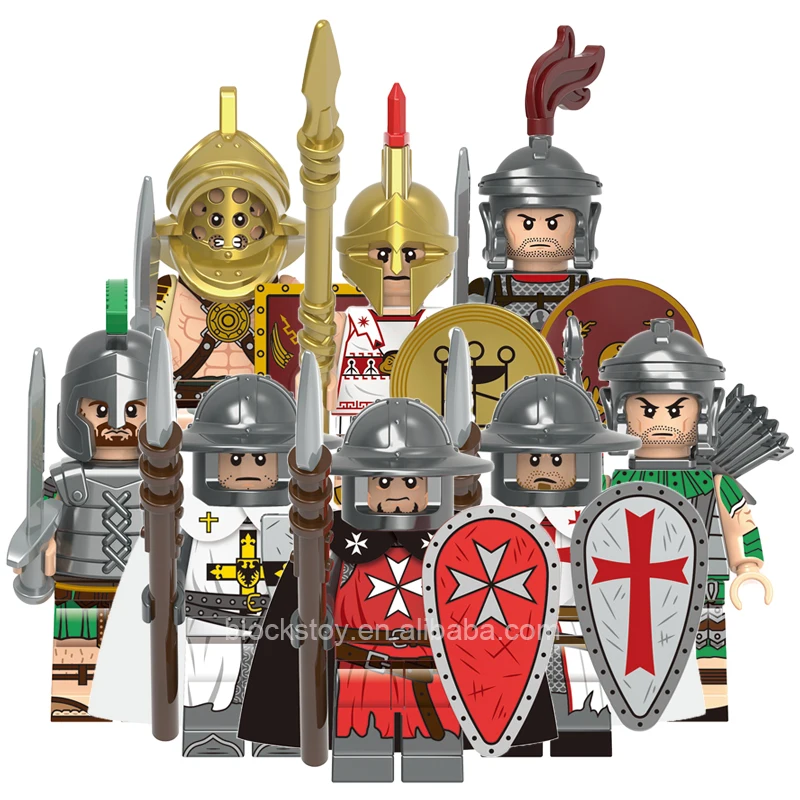 

Hero of Sparta Roman Soldier Kinghts Templar Spartan Warrior Mini Building Block Action Figuras For Kids X0320