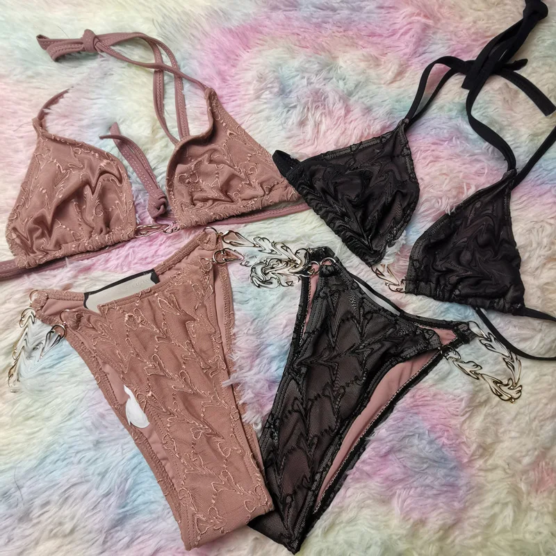 

Luxury Sexy Triangle Bikini Letter Print Designer Swimsuits Famous Brands Woman Swimwear