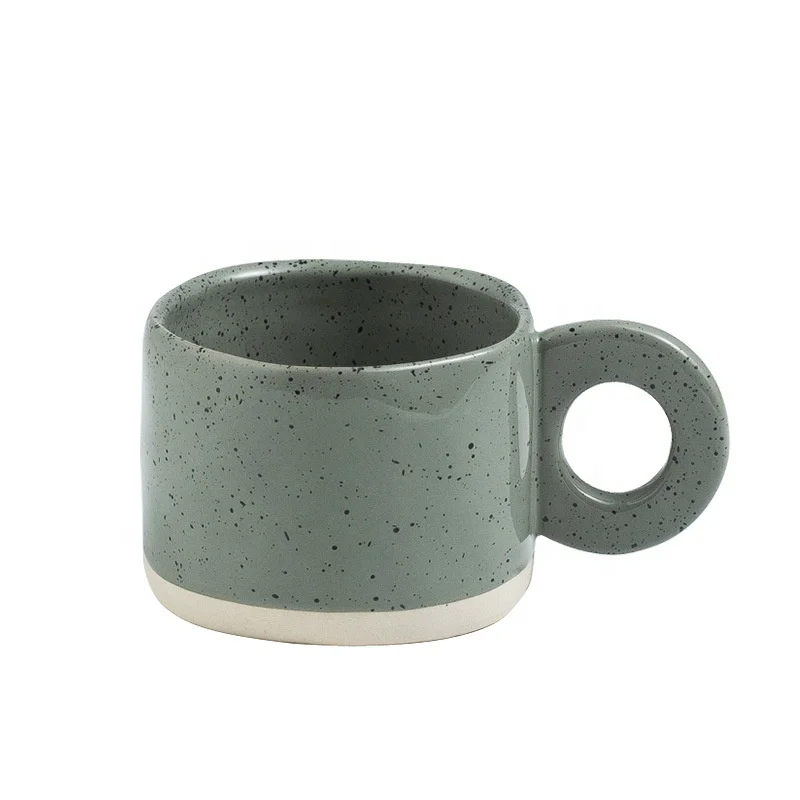 

Wholesale Splash-ink Mug Ceramic Blue,Speckled Ceramic Mug Handmade,14 Ounces Ceramic Sparkly Coffee Mug, White