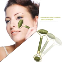 

Facial Green Derma Roll Pink Natural Jade Roller Stone for face set massager