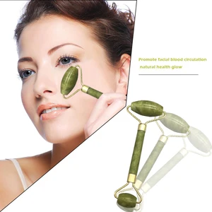 Facial Green Derma Roll Pink Natural Jade Roller Stone for face set massager 2