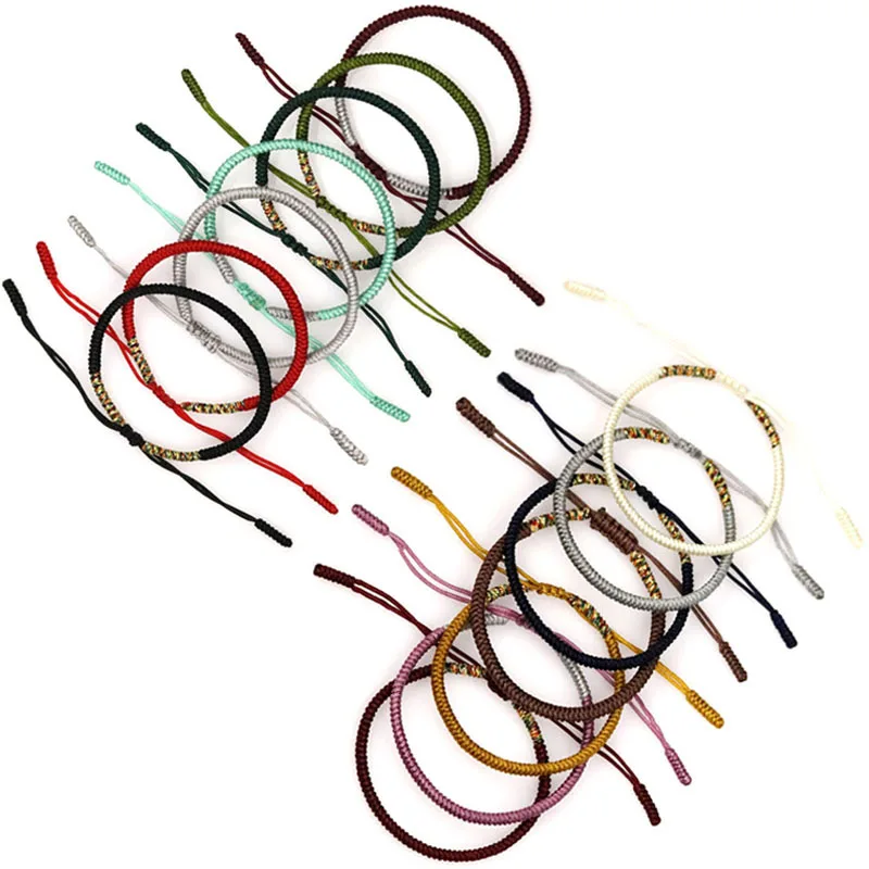 

Woven Bracelet Hand-Knitted Lucky Adjustable Wristbands Rope Bracelet, Multi-color