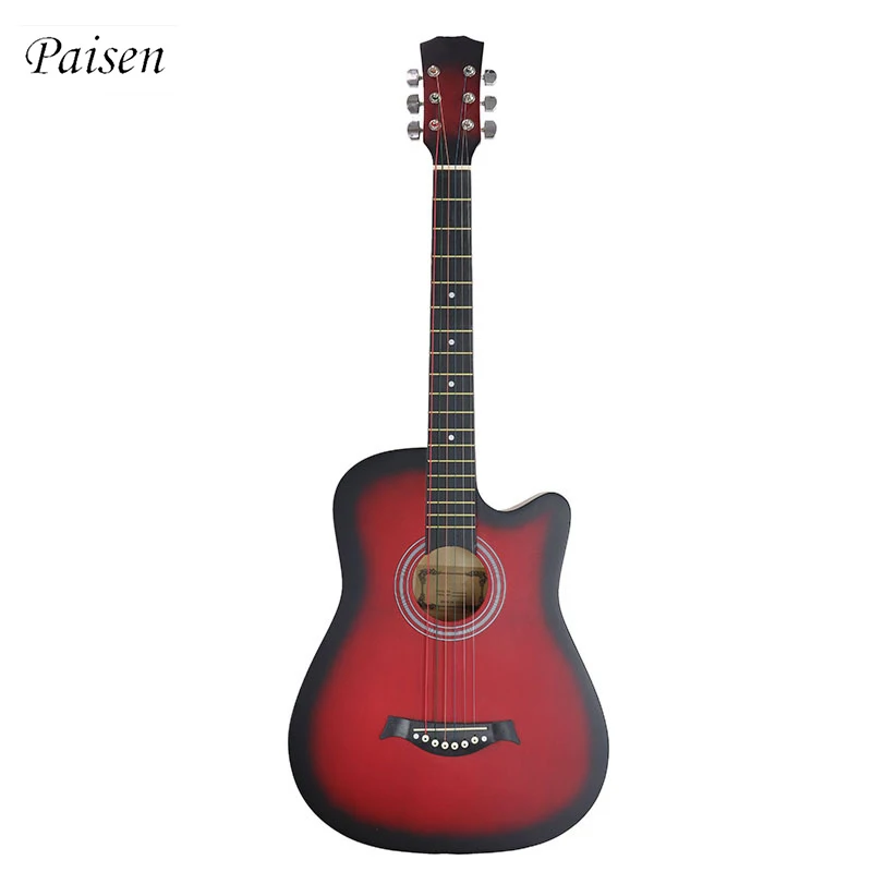 

Paisen cheap solid Acoustic Guitars Custom  Entry 6 String Basswood Acoustic Guitar Beginners, Optional