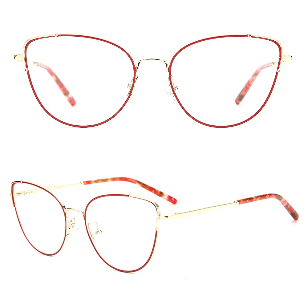 

2051 big oversized cat eye optical metal glasses
