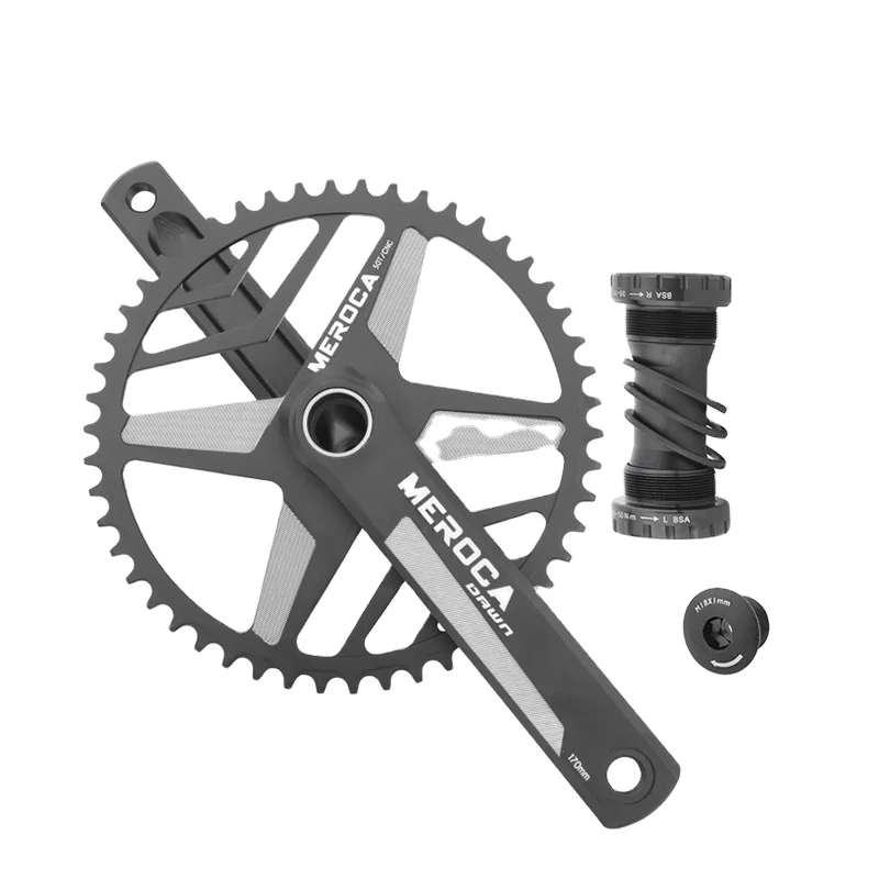 

MEROCA Road bike Crankset 10/11 Speed Single Sprocket 44/46/48/50T Folding Bicycle Crank 170mm Bicycle Accessories