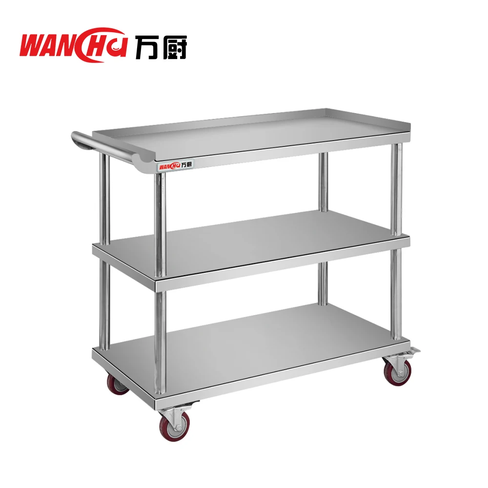 S/s Unique 3 Tiers Assemble Tea Service Cart Restaurant Food Service