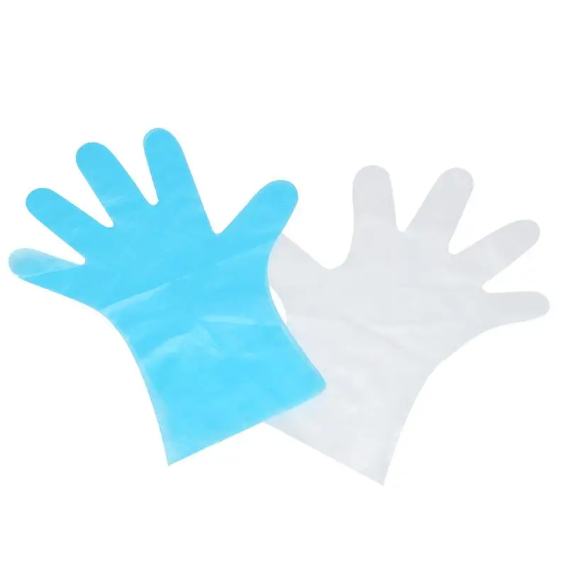 

Heavyweight Cast Poly Disposable Kitchen Gloves Medium Large BPA Free Food Grade, Transparent & blue