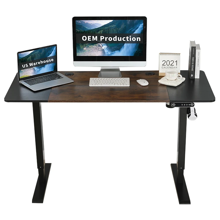 

Free shipping 55inch single motor height adjustable US stock Simple Operation Premium home Office Classic Desk ergonomic table