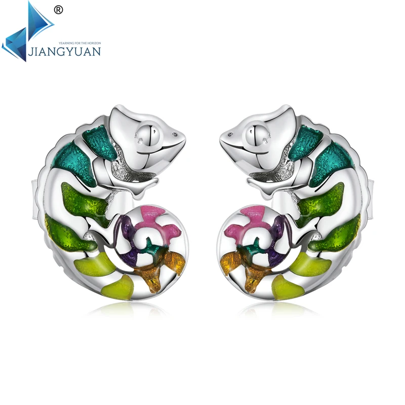 

BSE587 Jiangyuan latest design jewelry 925 sterling silver mini chameleon ear studs