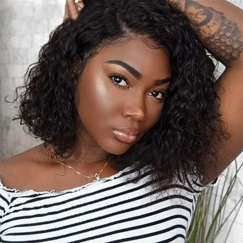 

Wholesale Jerry Curly Human Hair Bob Headband Wigs For Black Women Curly Wig