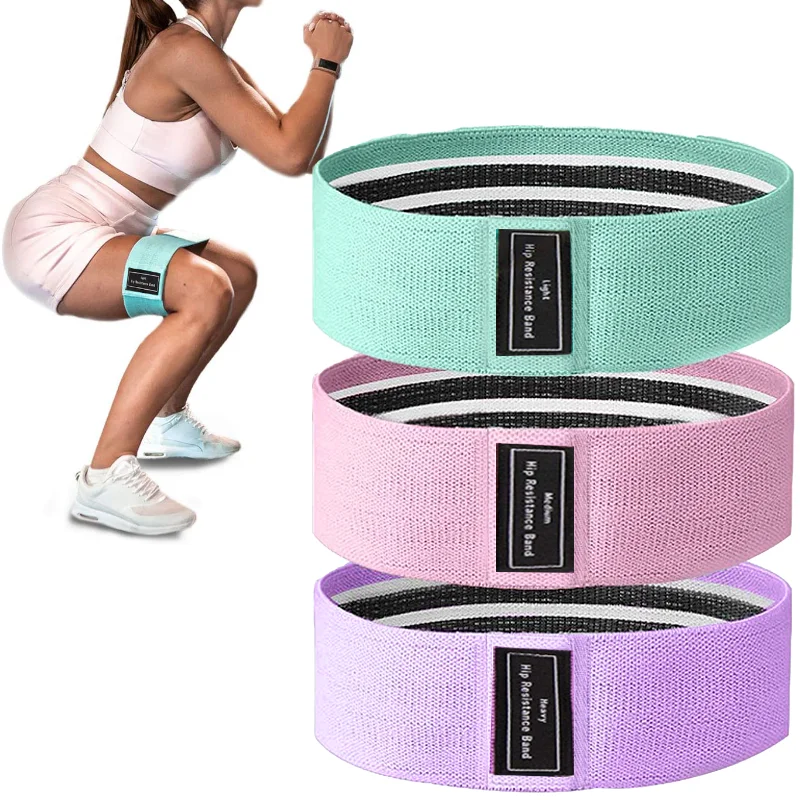 

Custom Logo Home Training Circle Exercise Hip Bands 3 Set Hip Booty resistance strength Fabric Booty Bands