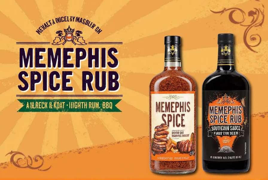 Comparison of different Memphis spice rub bottles on a wooden table