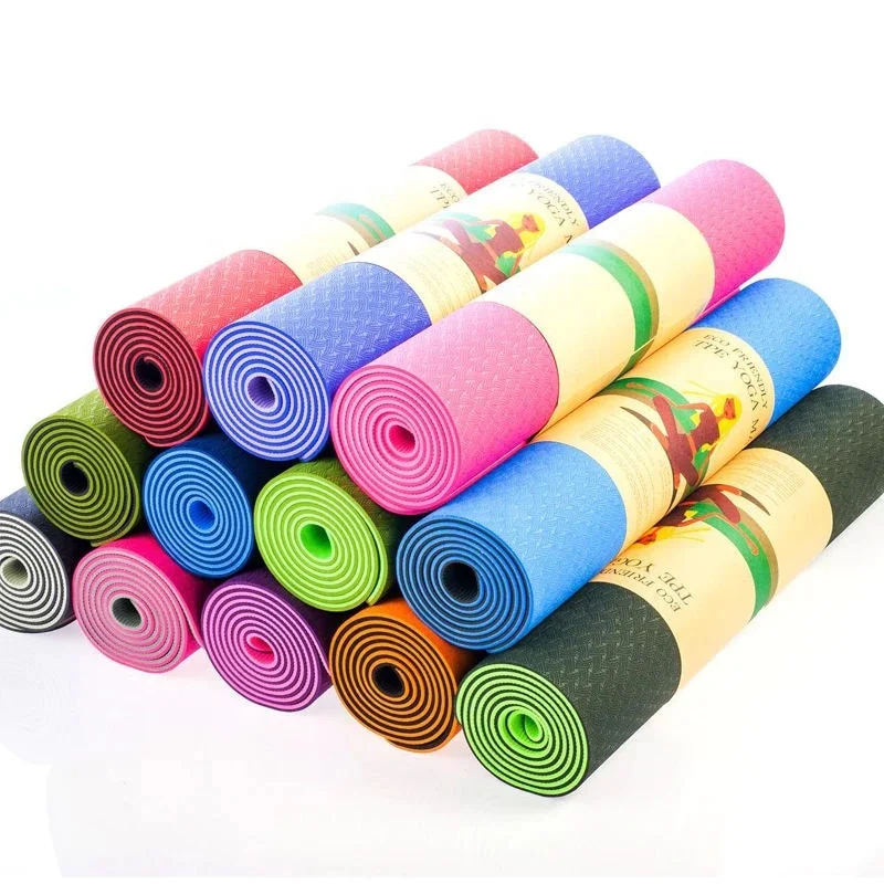 

6MM Home Use Pilates Eco Friendly Yoga mat Non Slip Customized Yoga Exercise Tpe Yoga Mats