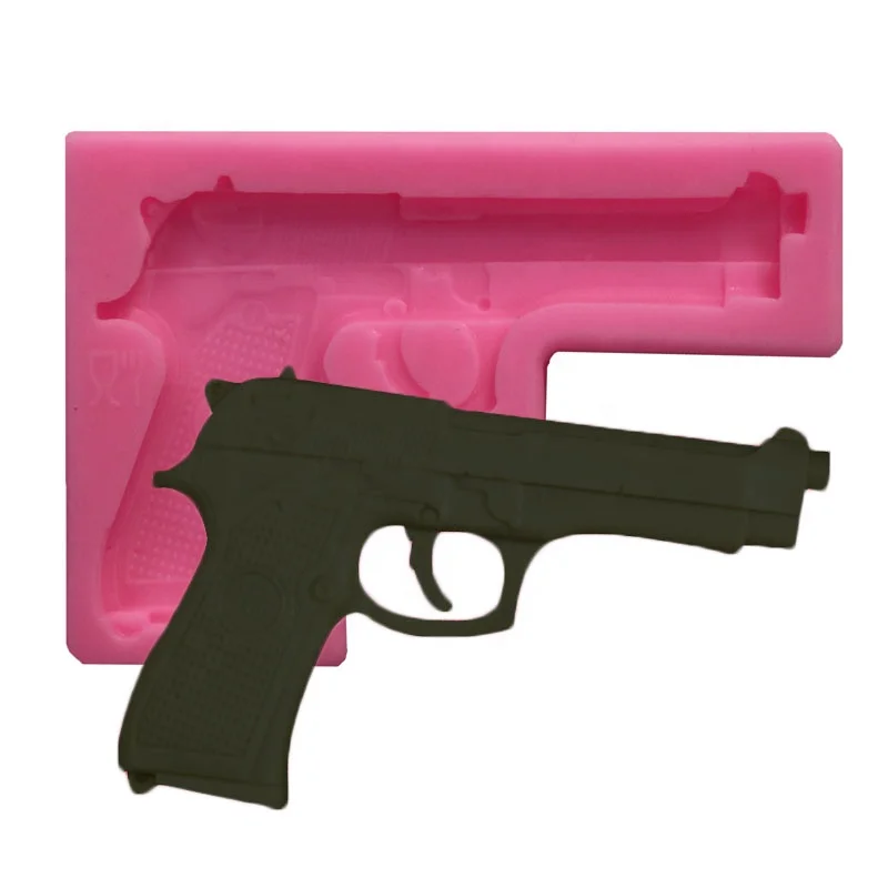 

Gun Toy Pistol Shape Fondant Cake Silicone Mold 3D Embossed Chocolate Mould Pastry Biscuits Molds DIY Kitchen Baking Tools