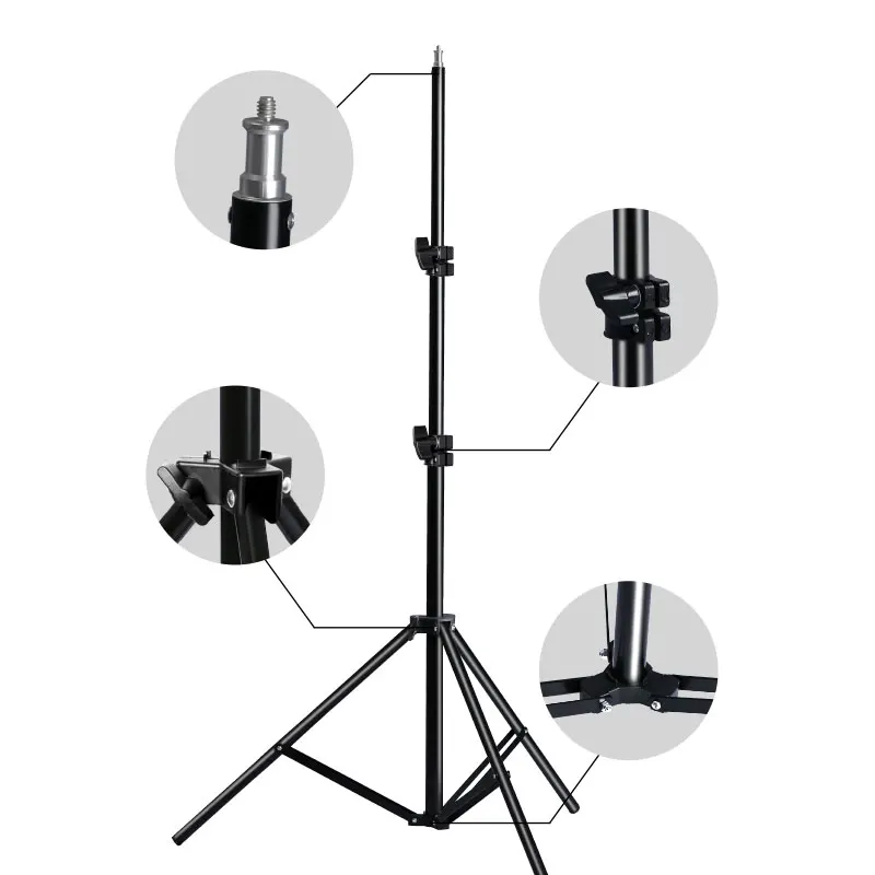 

Professional Adjustable Light Stand Tripod With 1/4 Screw Head For Photo Studio Flashes Photographic Lighting Softbox