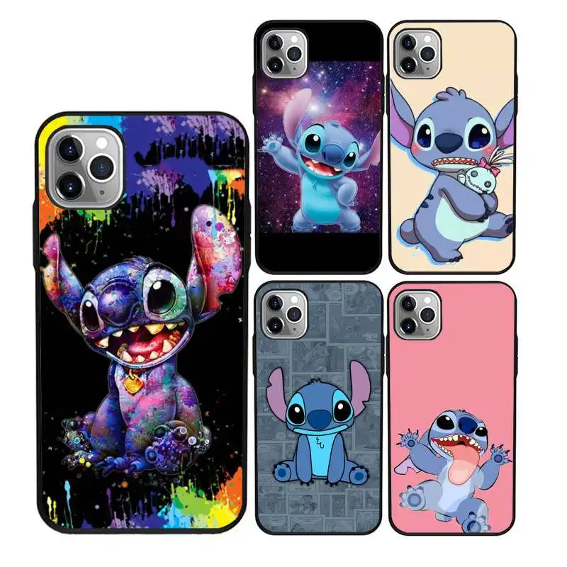 

Cartoon stitch soft tpu phone case for iPhone 11Pro Max 11 X XS XR XS MAX 8plus 8 7plus 7 6plus 6 5 5E case, Black