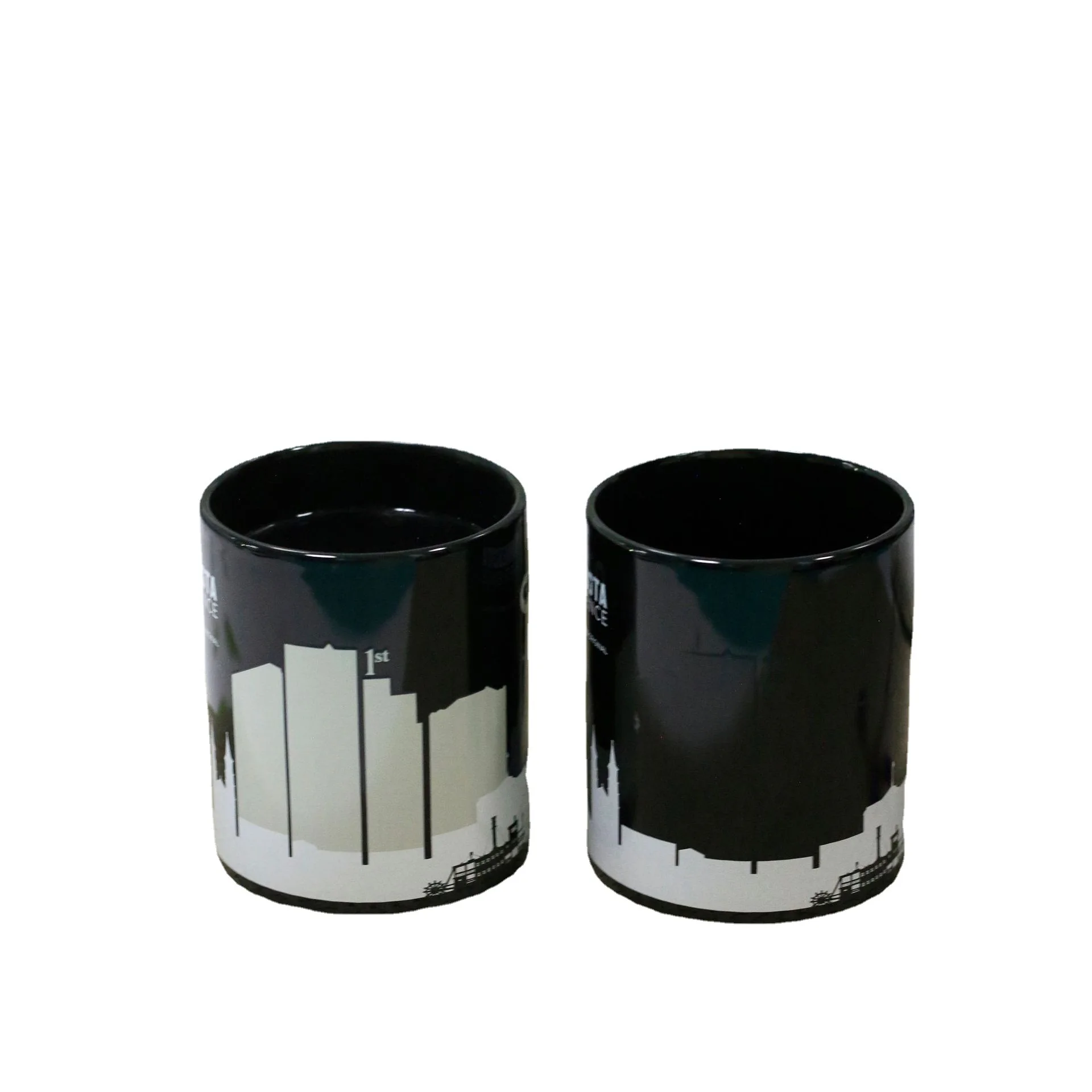 

Wholesale color changing cups coating cups heat transfer ceramic black mugs sublimation cups logo customization, As shown