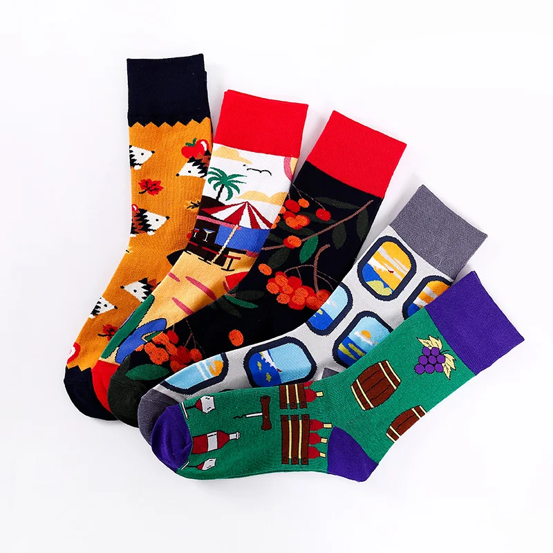 

Personalized Hip-hop Painted Sports Crew Tube Couple Socks For Halloween