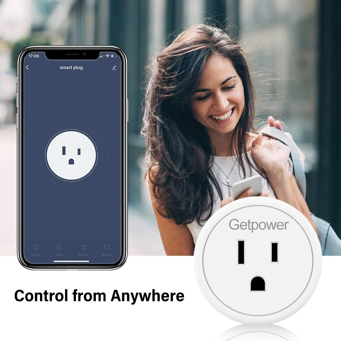 Getpower Alexa Smart Plugs -Electric Sockets Works With Alexa Echo Google Home, Remote Control Smart Outlet