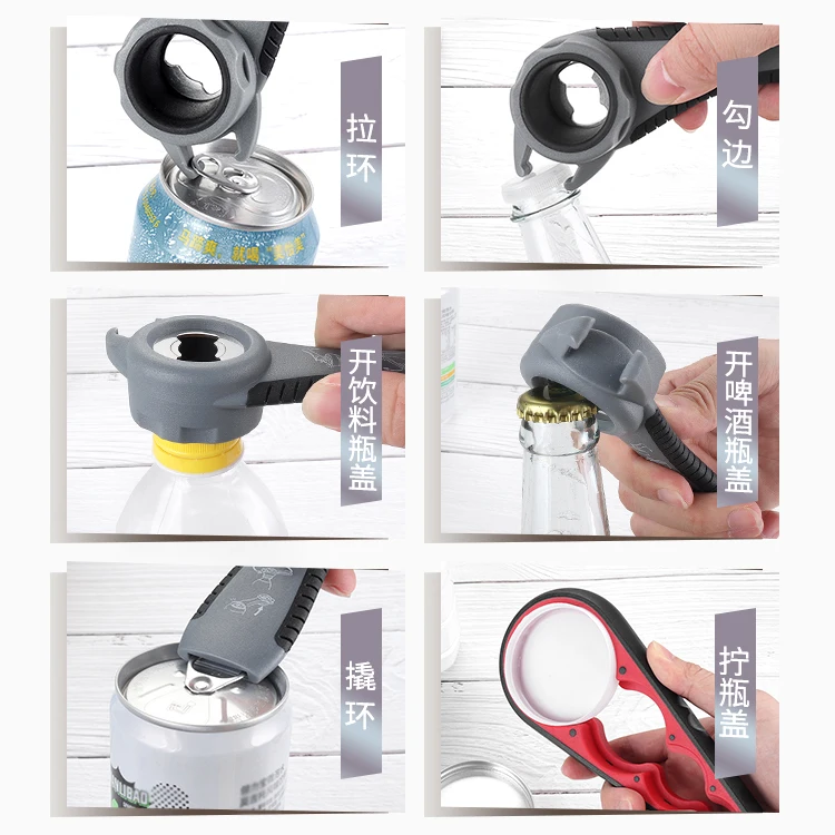 

Wholesale Cheap Price Multifunctional Safety Manual Bottle Opener 5-in-1 Jar Opener 4-in-1 Bottle Opener
