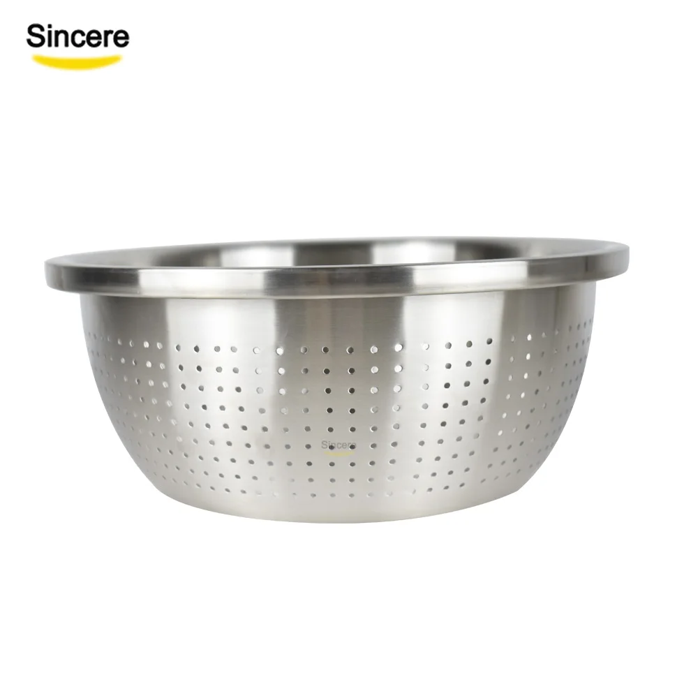 

Rice Washing Bowl Stainless Steel 304 Bowl with Perforated Drainer, Nature