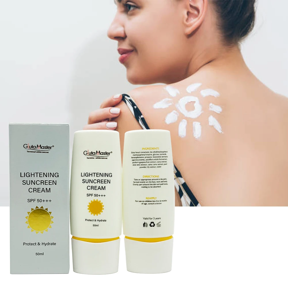 

Gluta Master Lightening Sunscreen Cream Moisturizing Sunscreen Refreshing & Non-greasy Anti-Oxidation Sunscreen Cream SPF50+++