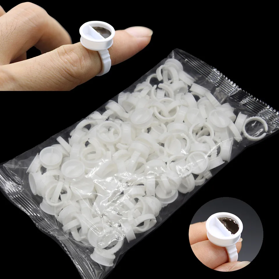 

Tattoo Ring Cup Microblading Accessory Wholesale Disposable Tattoo Ink Ring Cup Plastic Tattoo Ink Cup With Cap, Withe & customization
