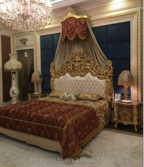 Luxury High End 24k Gold Super Big King Size Bedroom Furniture With Dresser And Bedbench View King Bedroom Set Furniture Aliye Product Details From