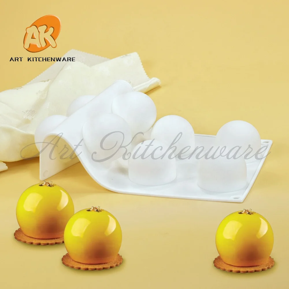 

AK Hot 8 Cavity Round Ball Mousse Cake Molds Baking Pastry Tools Silicon Moulds for Candy Mousse Chocolate Cake Molds
