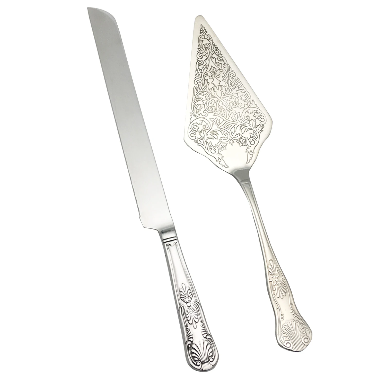 

cake tools Elegant Wedding bridal gift Anniversary Vintage Party Supplies Decoration stainless steel cake knife and server set, Silver