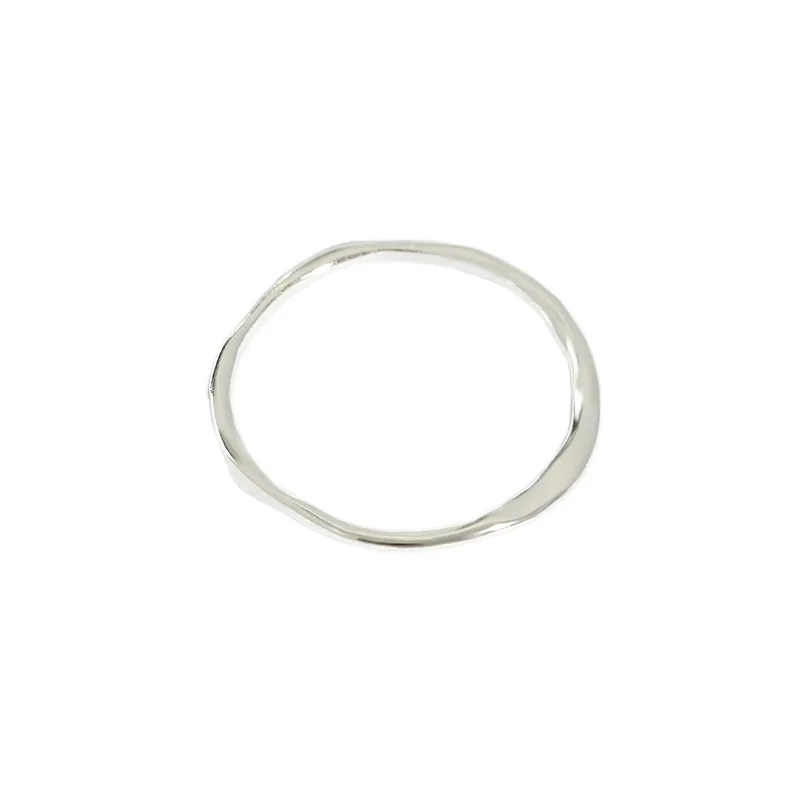 

Ins Style Niche Pleated Texture Ring Irregular S925 Sterling Silver Ring For Female