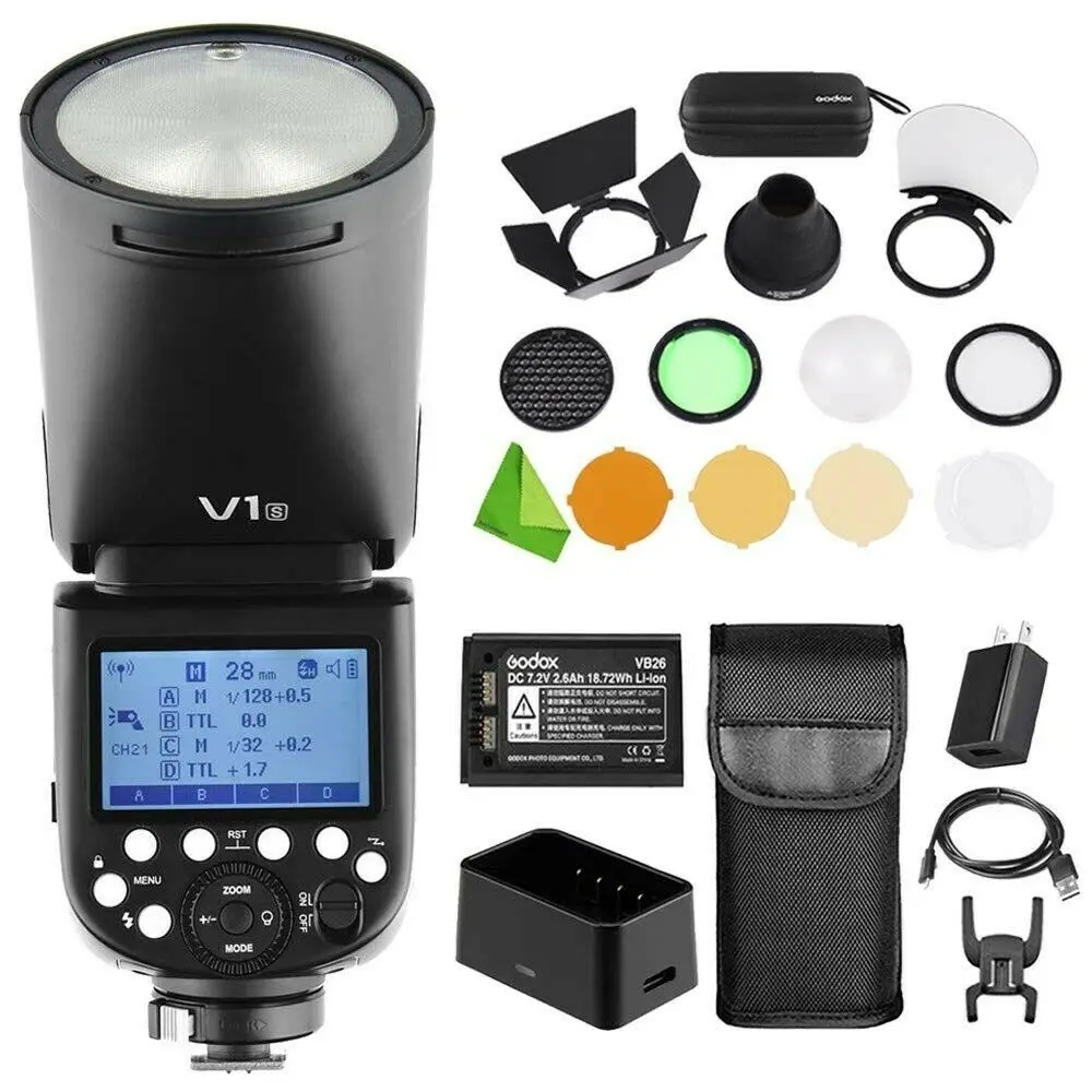 

GODOX factory professional speedlite TTL Round Head Camera Flash lights godox V1 version for all brands camera with AK-R1