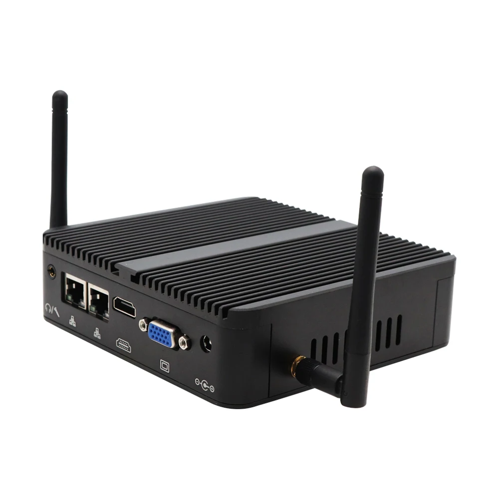 

Customize mini pc thin celeon J4105 DDR4 version fanless computer dual lan HD VGA 2COM powerful Mini PC