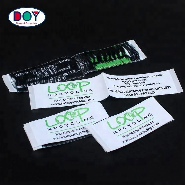 

High Quality Custom Name Logo Clothing Woven Labels for Clothes Accessory, Up to 12 colors, follow pantone color chart