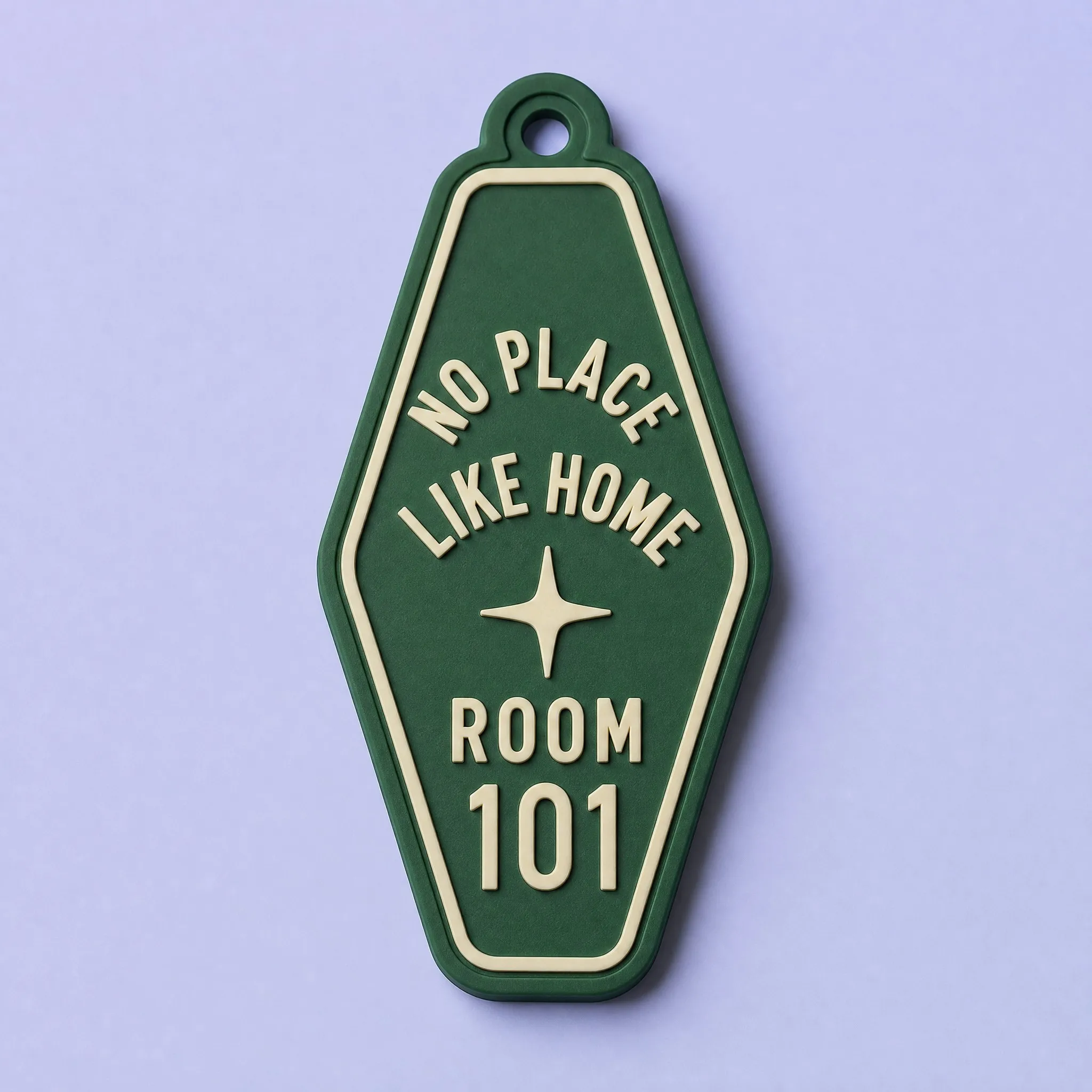 Vintage Diamond Motel Key Tag PVC Magnet No Place Like Home Room 101