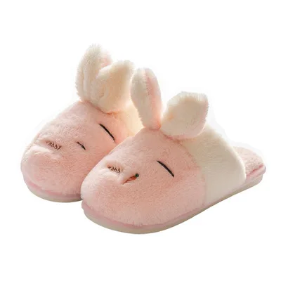 

Winter cotton slippers new styles home warm lovely couples men and women's non-slip thick sole slippers, As picture