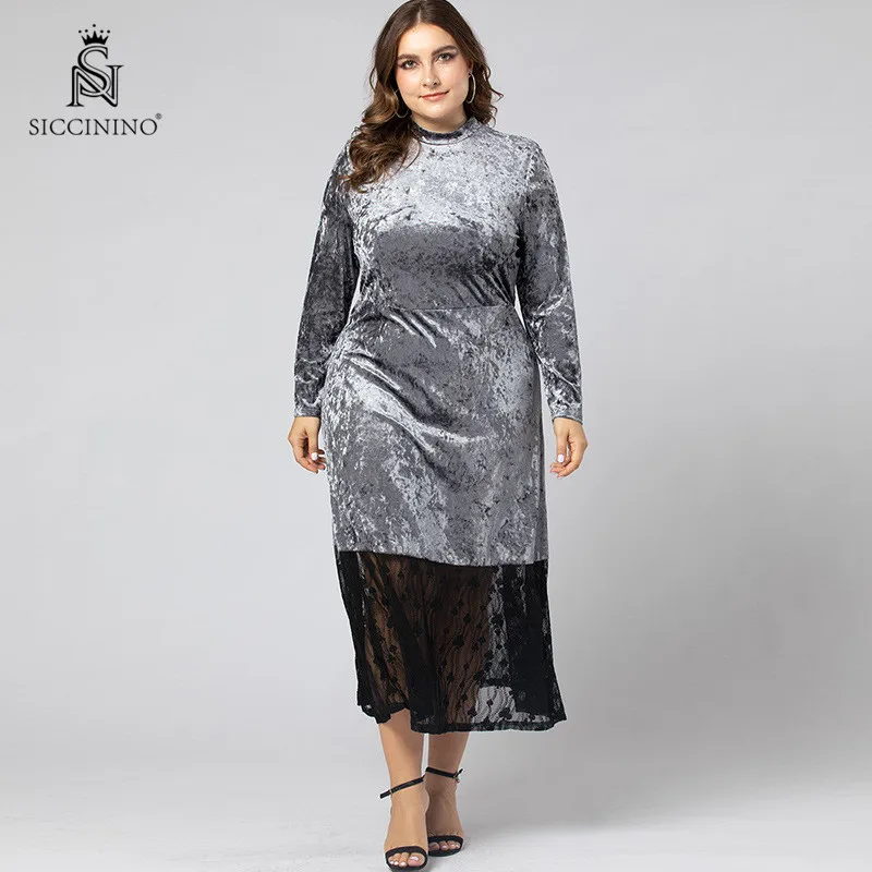 
New Design maxi Lace Golden Velvet Fabric Women Plus Size Dress & skirts 