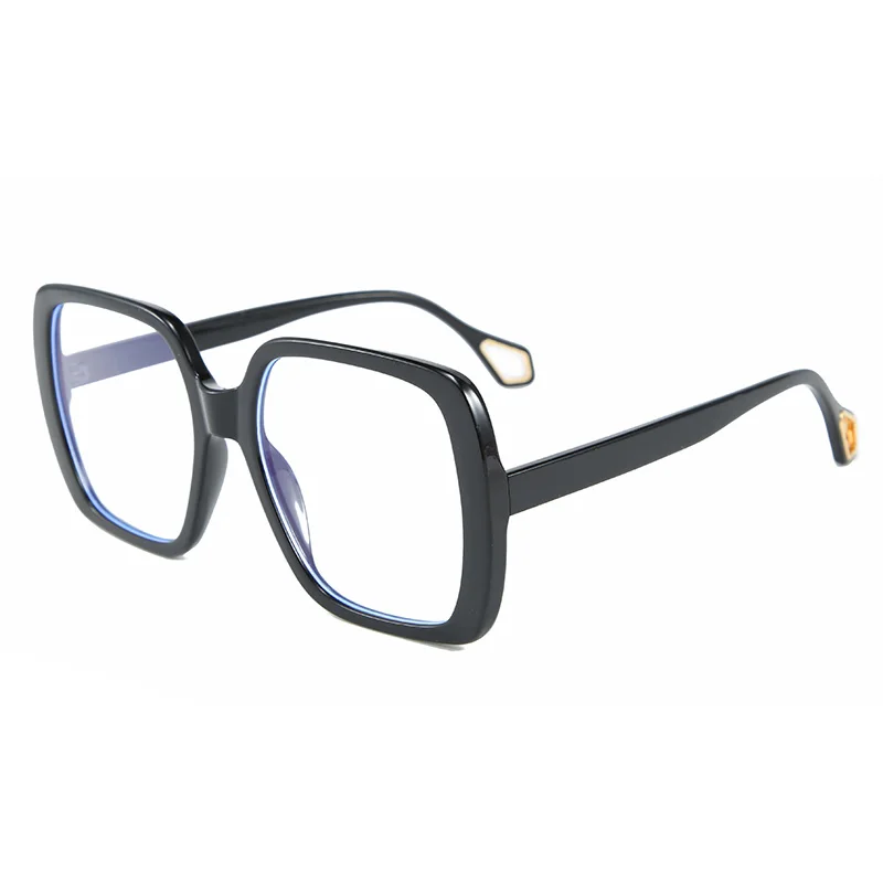 

Cheap glasses fashionable oversized plastic square hollow temples eyeglasses without nose pads big frames fashion eyewear