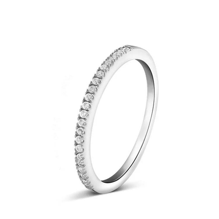 

Sland 925 Sterling Silver Wedding Cubic Zirconia Half Eternity Stackable Ring