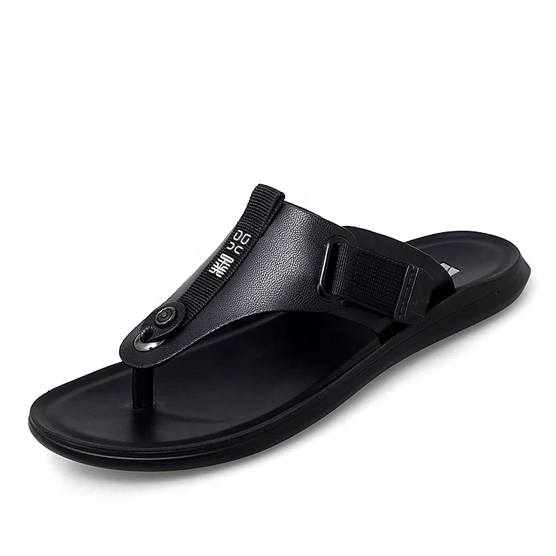 

Non-slip Beach Flip Flops Trend Soft And Lightweight Sandals OEM Men's Casual Slippers, Black