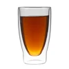Double wall glass cup 400ml set of 2 wholesale hot selling pudding cup double wall glass tea cup